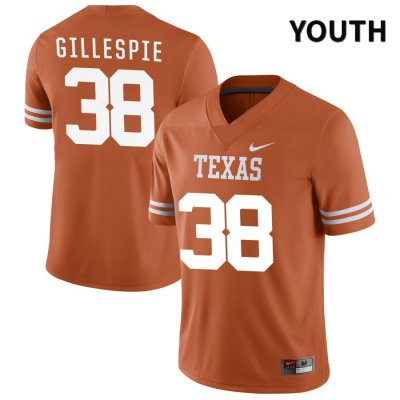 Texas Longhorns Youth #38 Graham Gillespie Authentic Orange NIL 2022 College Football Jersey IAT36P4G